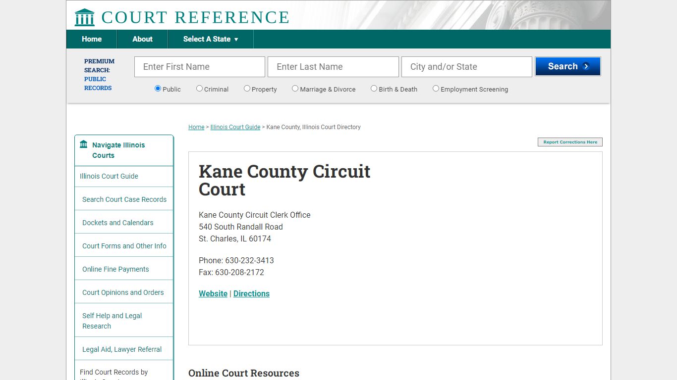 Kane County Circuit Court - CourtReference.com